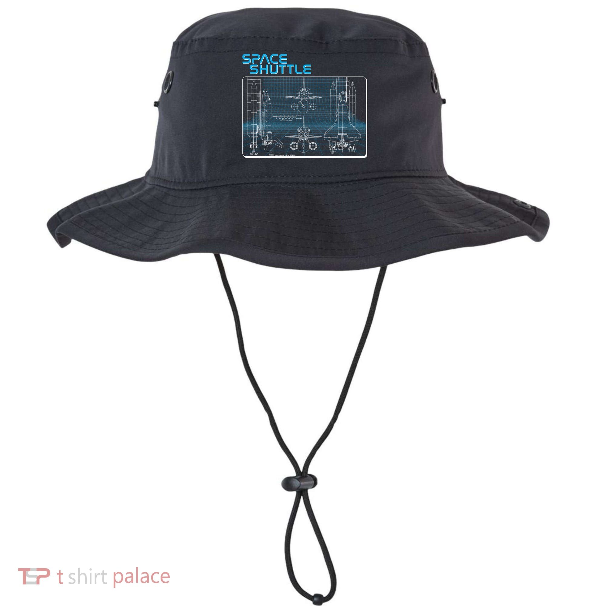 Space Shuttle Diagram Blueprint Bucket Hat