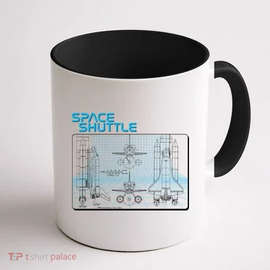 Space Shuttle Diagram Blueprint Coffee Mug back