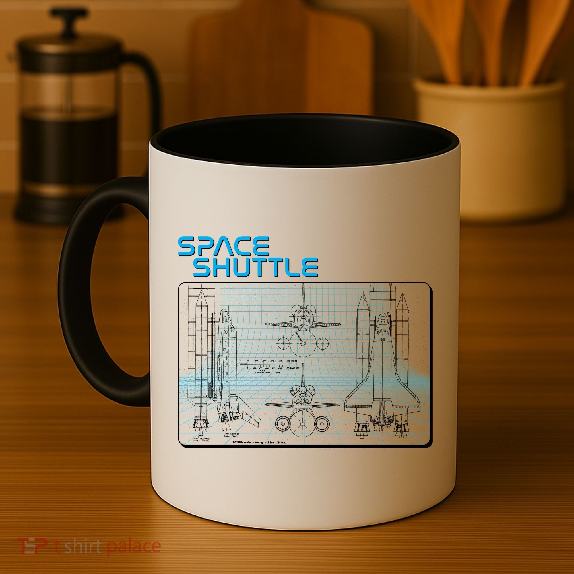 Space Shuttle Diagram Blueprint Coffee Mug