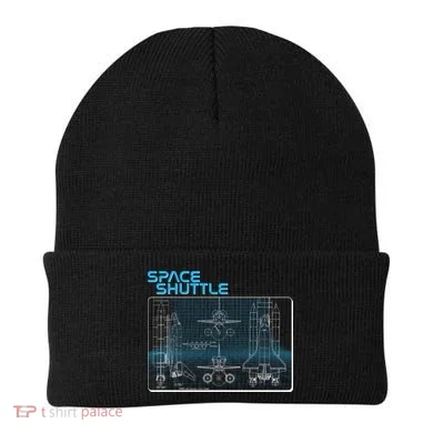 Space Shuttle Diagram Blueprint Beanie