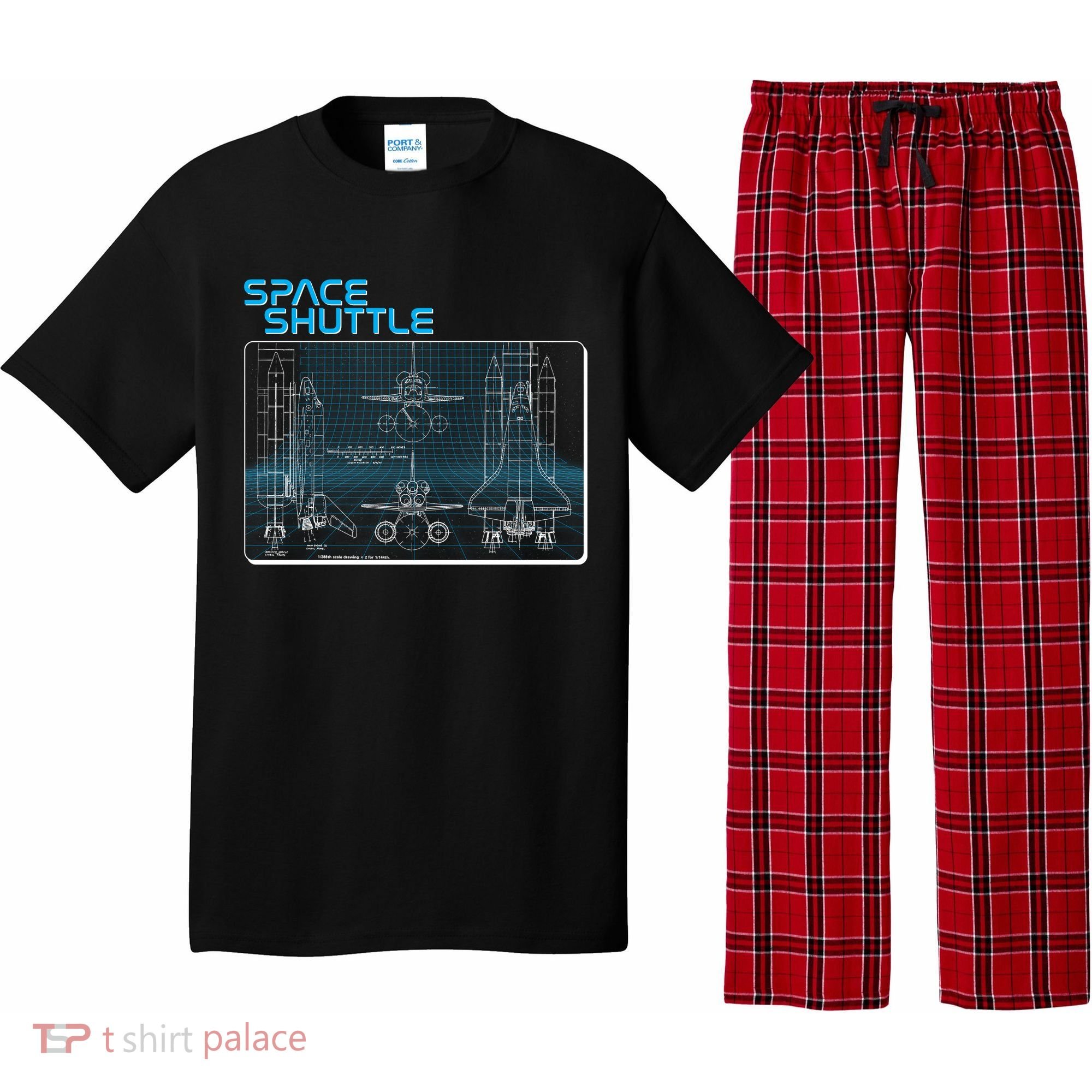 Space Shuttle Diagram Blueprint Pajama Set