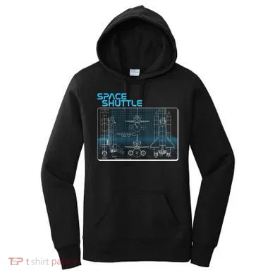 Space Shuttle Diagram Blueprint Women's Hoodie