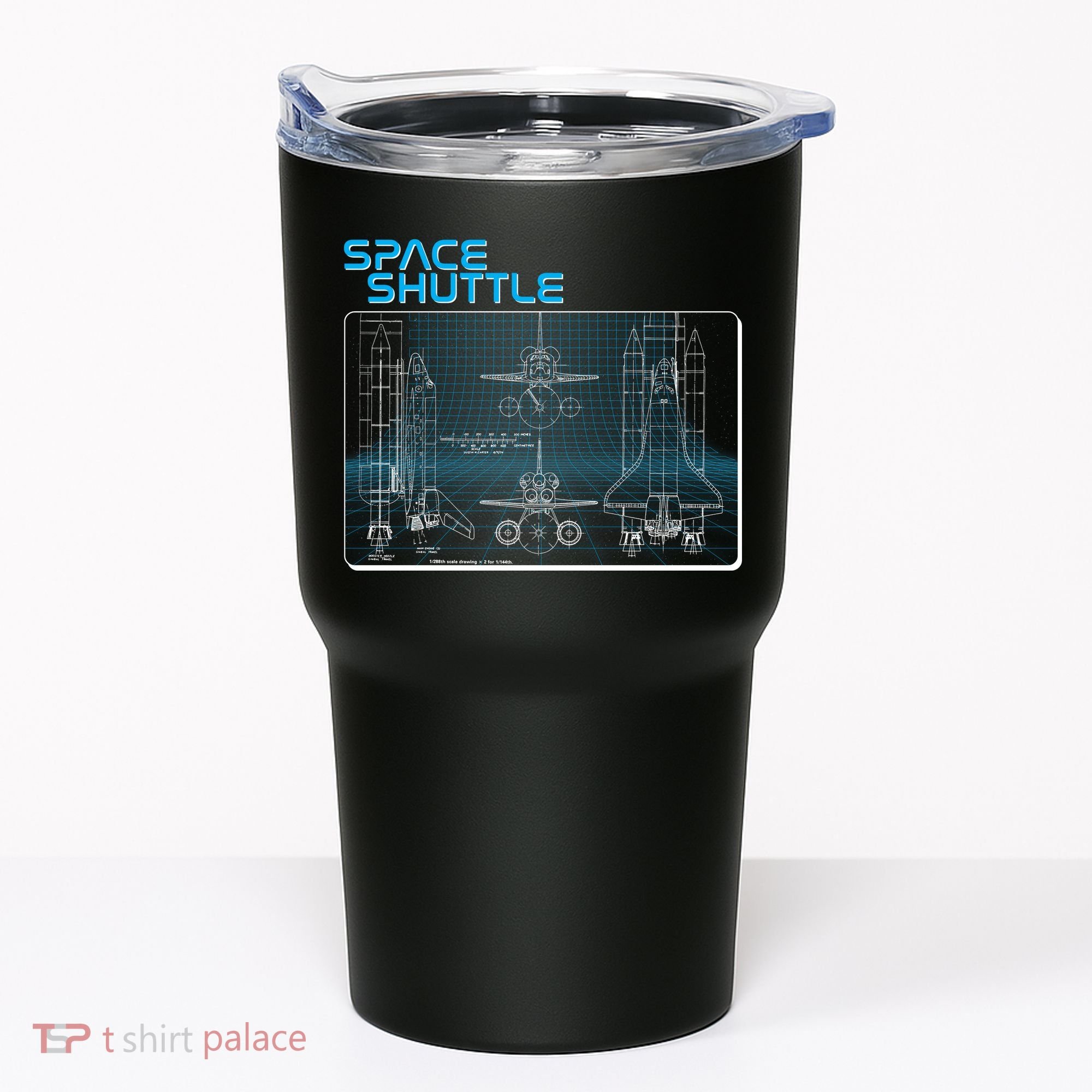 Space Shuttle Diagram Blueprint Tumbler