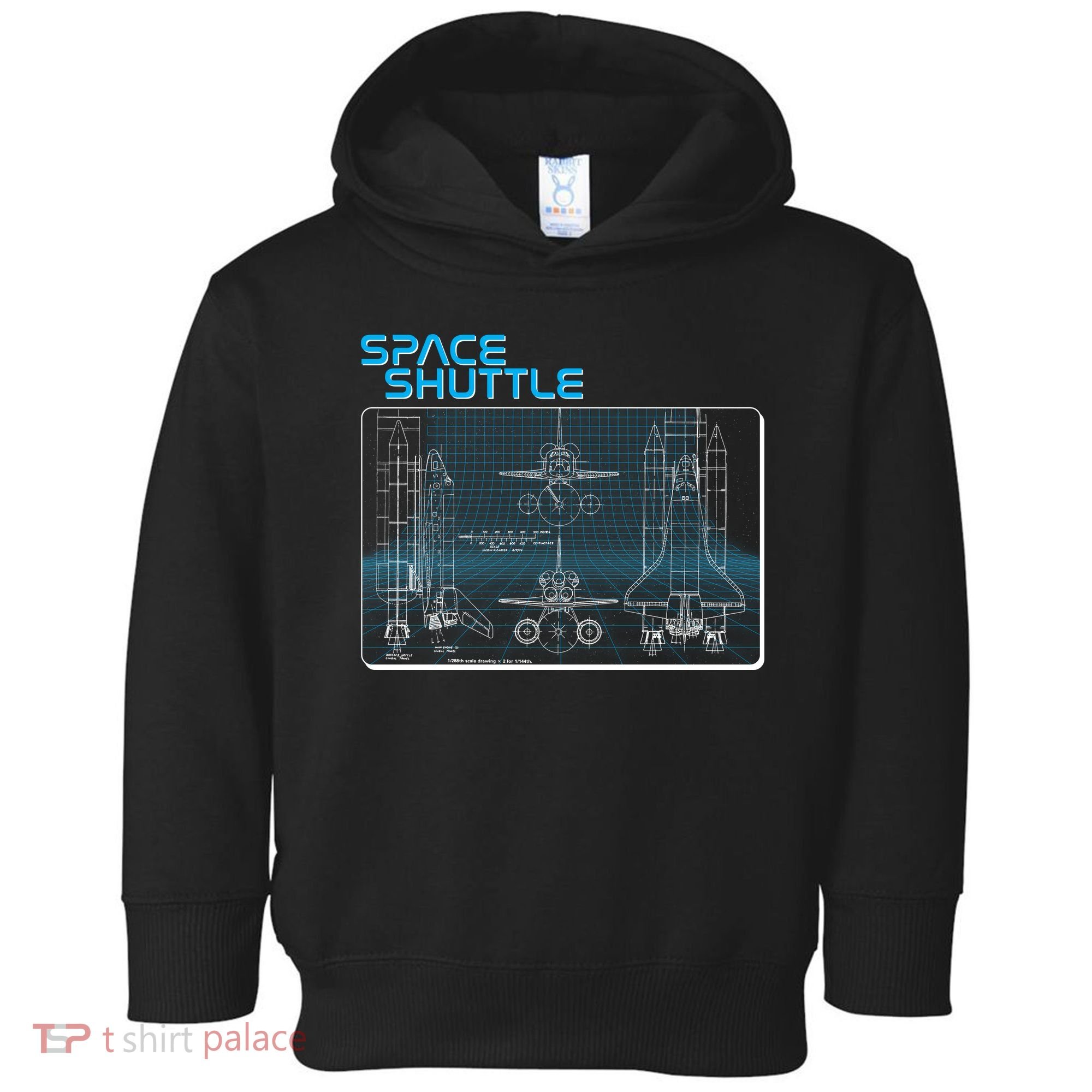 Space Shuttle Diagram Blueprint Toddler Hoodie