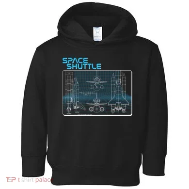 Space Shuttle Diagram Blueprint Toddler Hoodie