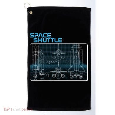Space Shuttle Diagram Blueprint Golf Towel