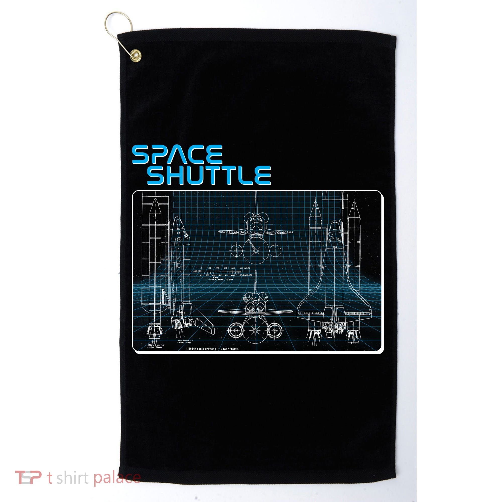 Space Shuttle Diagram Blueprint Golf Towel