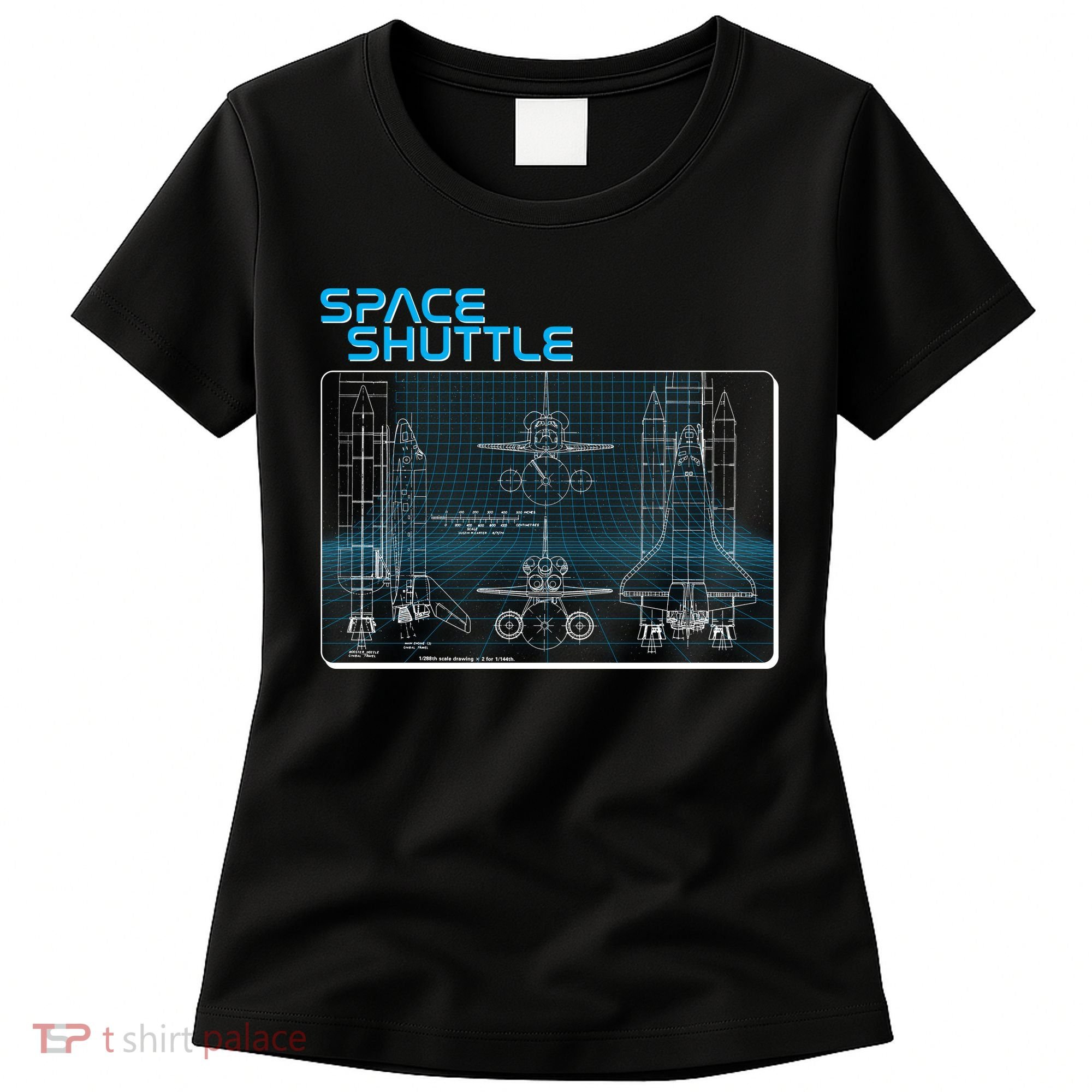 Space Shuttle Diagram Blueprint Women's T-Shirt