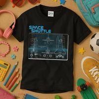 Space Shuttle Diagram Blueprint Kids T-Shirt thumb 3
