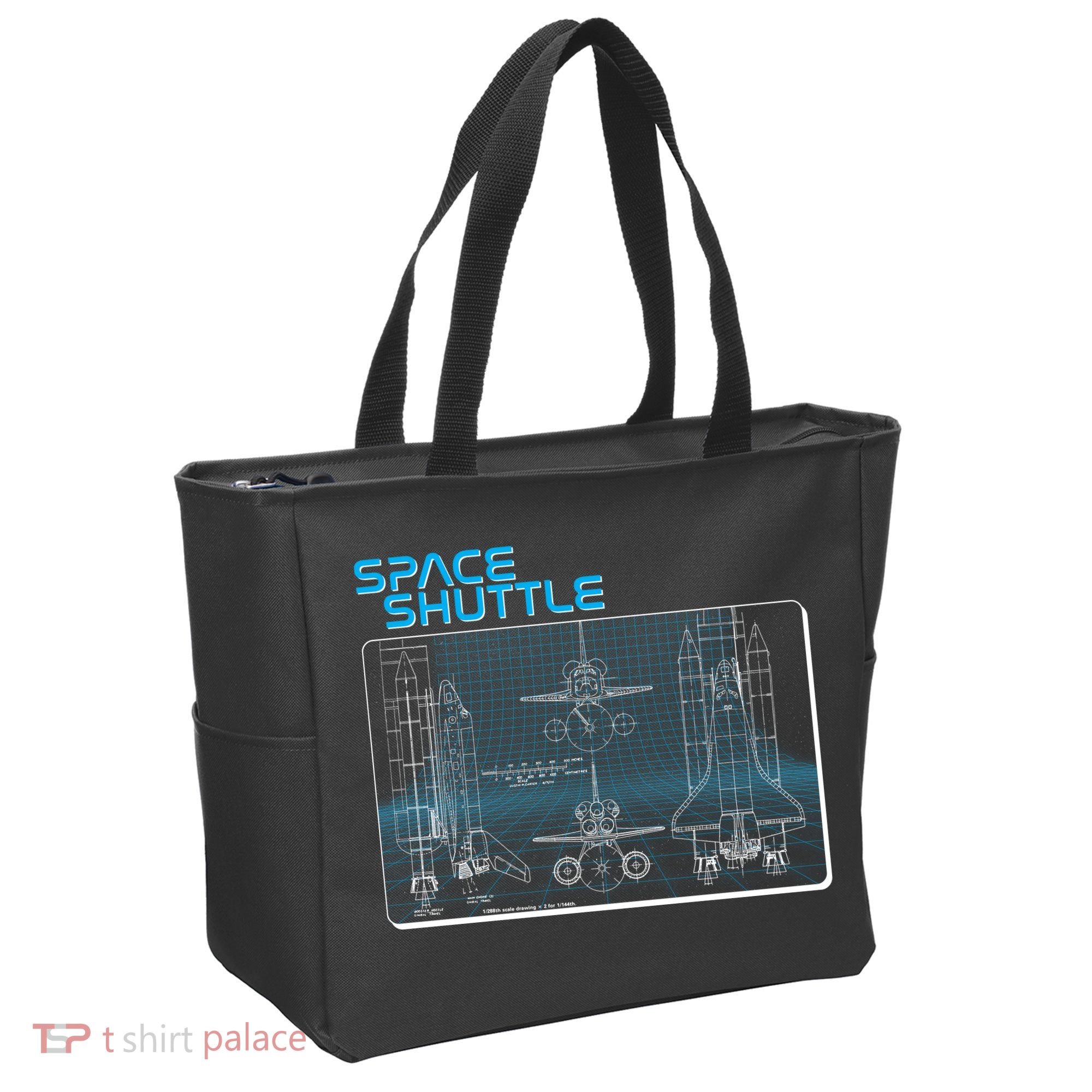 Space Shuttle Diagram Blueprint Tote Bag
