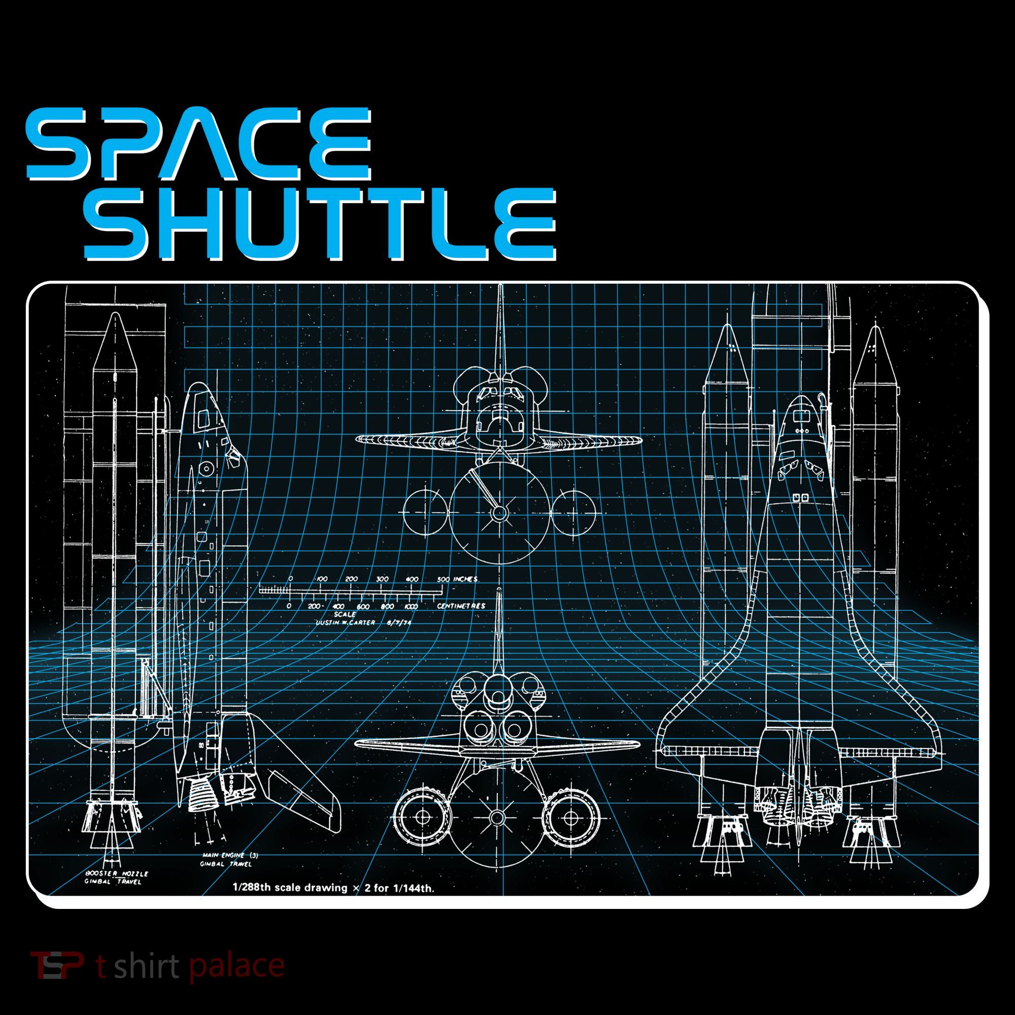 Space Shuttle Diagram Blueprint Tote Bag