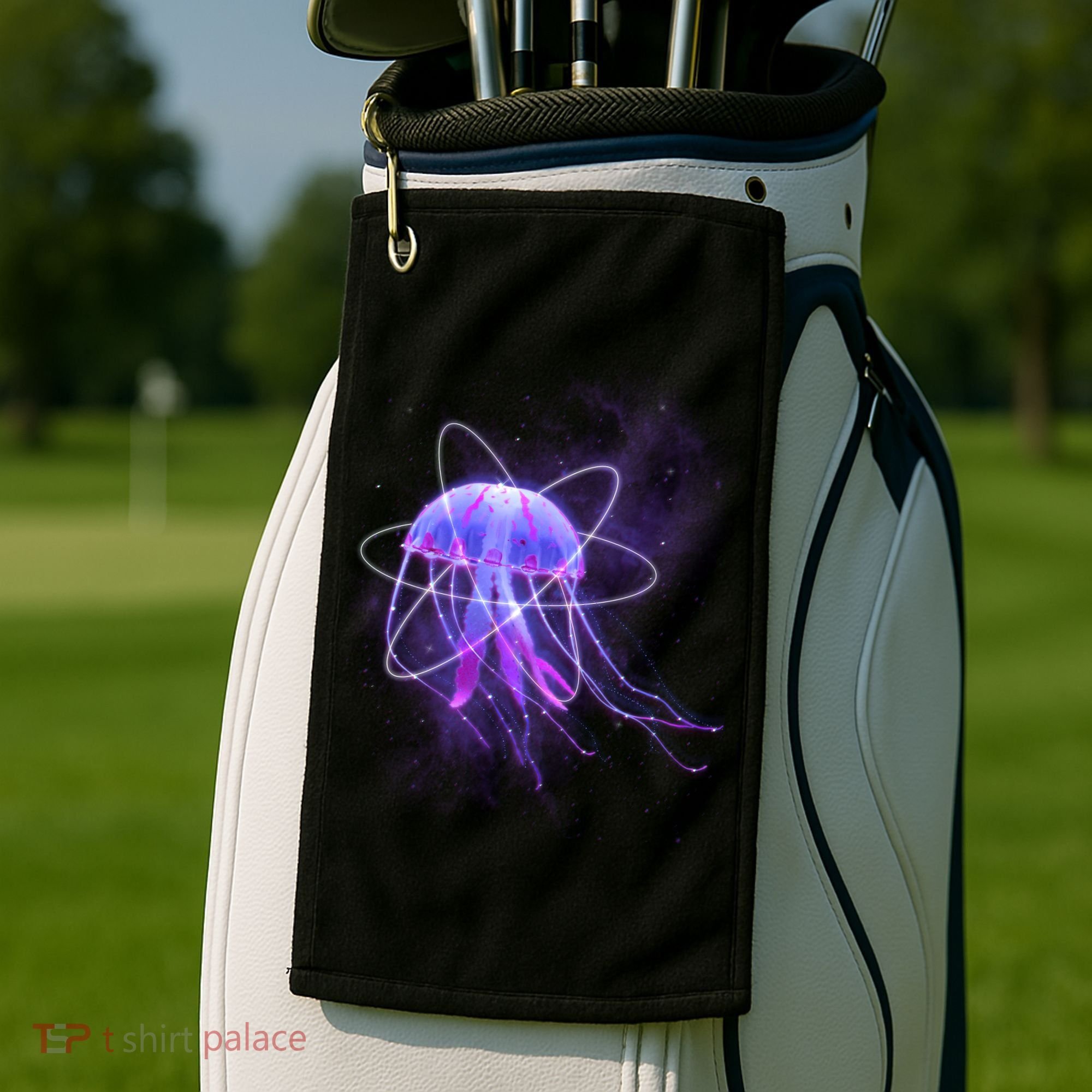 Space Trippy  Jellyfish Golf Towel