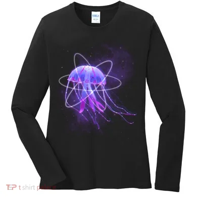 Space Trippy  Jellyfish Women's Long Sleeve Shirt