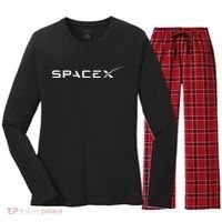 Space X Logo Women's Long Sleeve Flannel Pajama Set  thumb 0