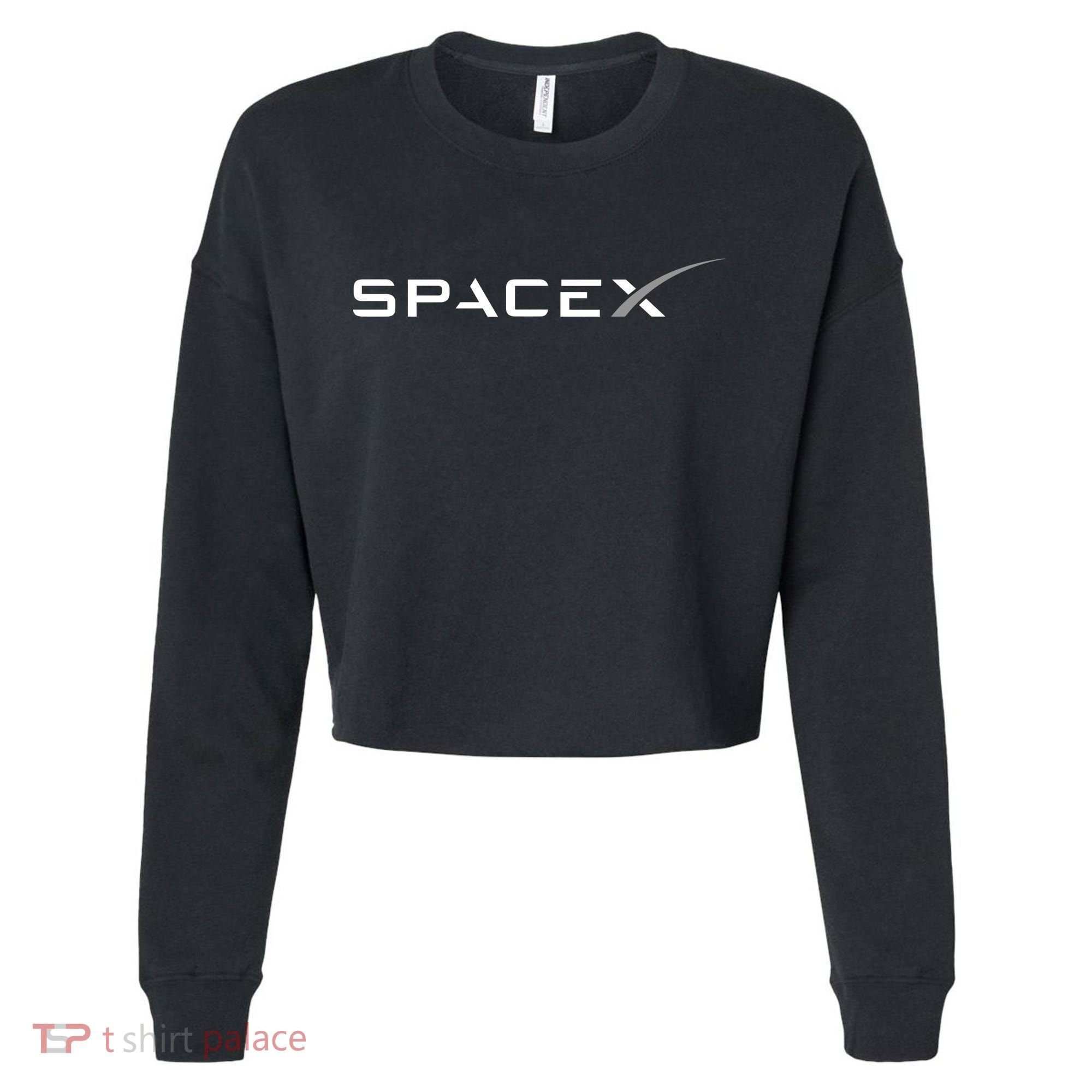 Space X Logo Cropped Pullover Crew