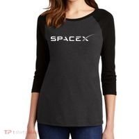 Space X Logo Women's Tri-Blend 3/4-Sleeve Raglan Shirt thumb 2