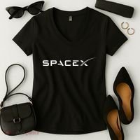 Space X Logo Women's V-Neck T-Shirt thumb 2