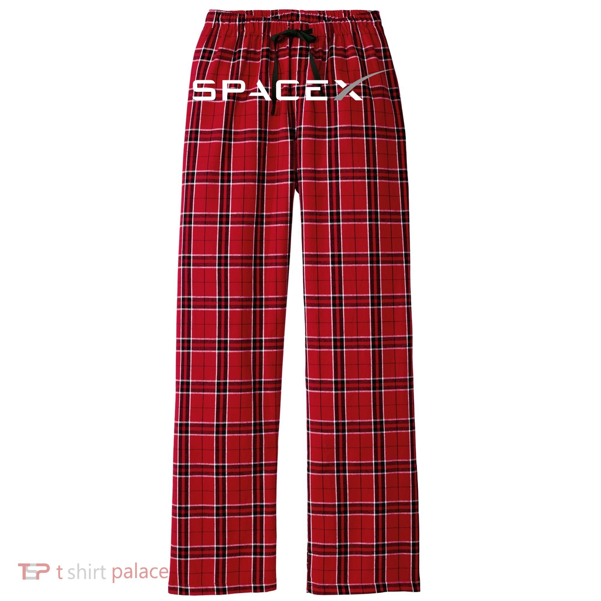 Space X Logo Women's Flannel Plaid Pajama Pants
