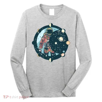 Spaceman Moon Cycle Long Sleeve Shirt