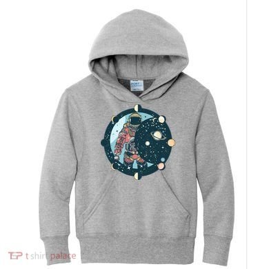 Spaceman Moon Cycle Kids Hoodie