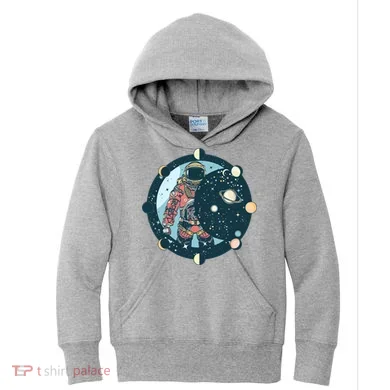 Spaceman Moon Cycle Kids Hoodie