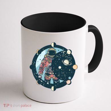 Spaceman Moon Cycle Coffee Mug back