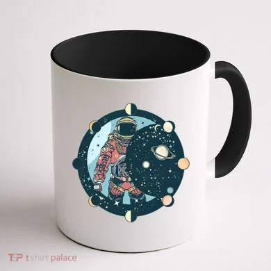 Spaceman Moon Cycle Coffee Mug back