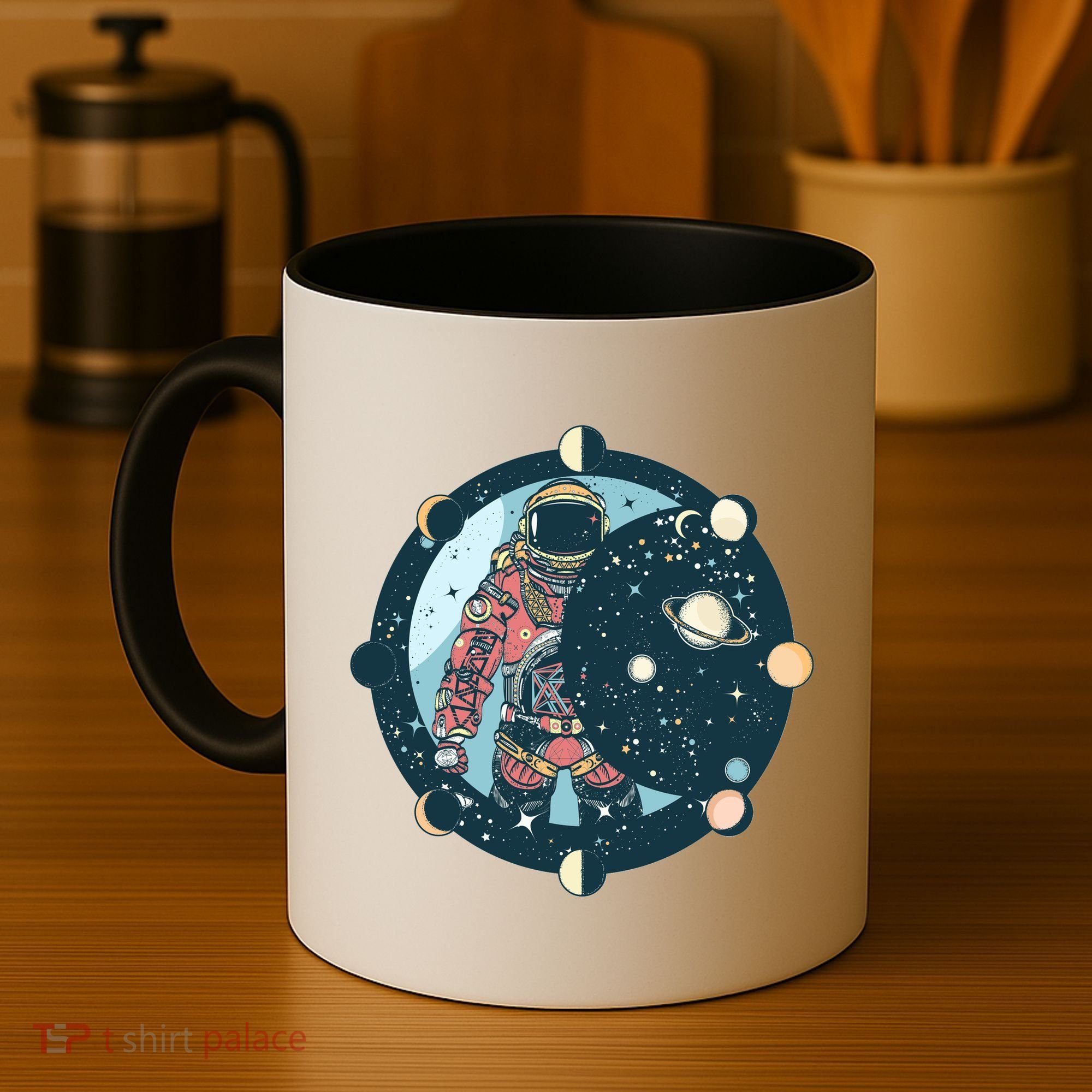 Spaceman Moon Cycle Coffee Mug