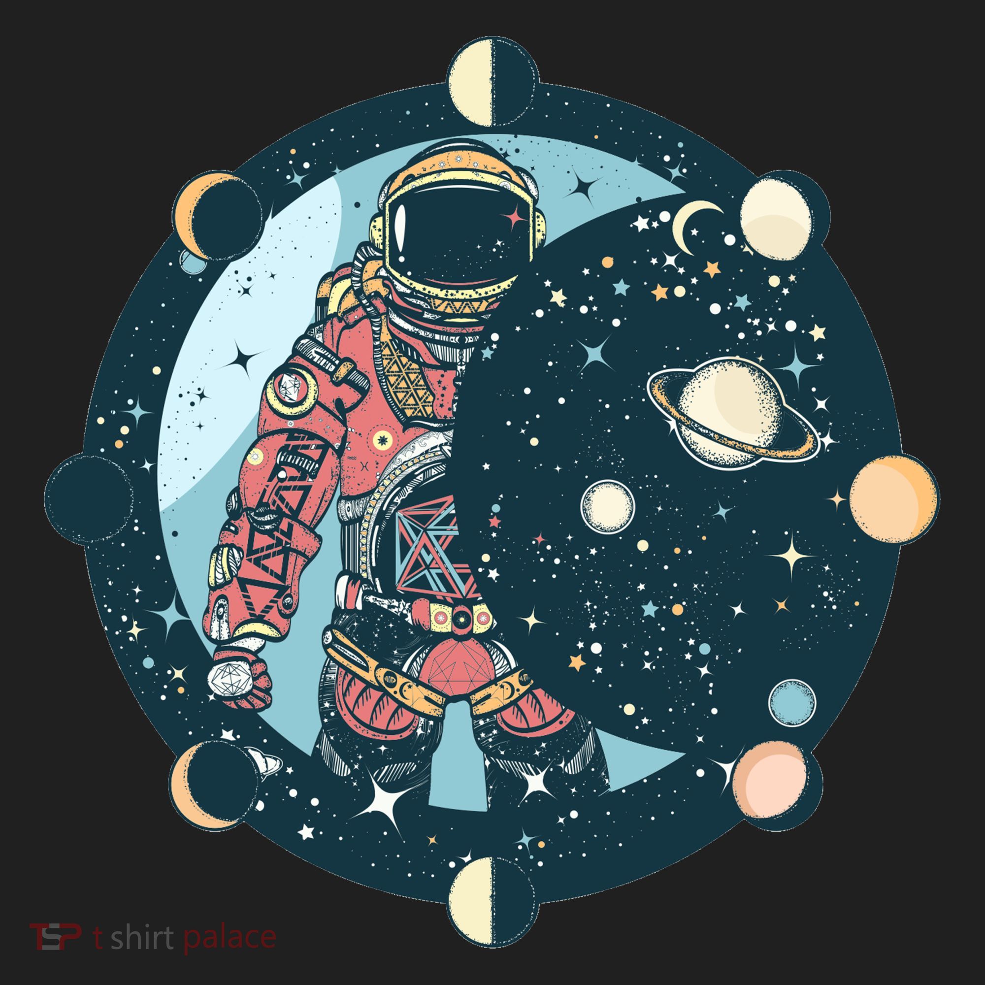 Spaceman Moon Cycle Golf Towel