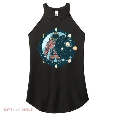 Spaceman Moon Cycle Women's Perfect Tri Rocker Tank