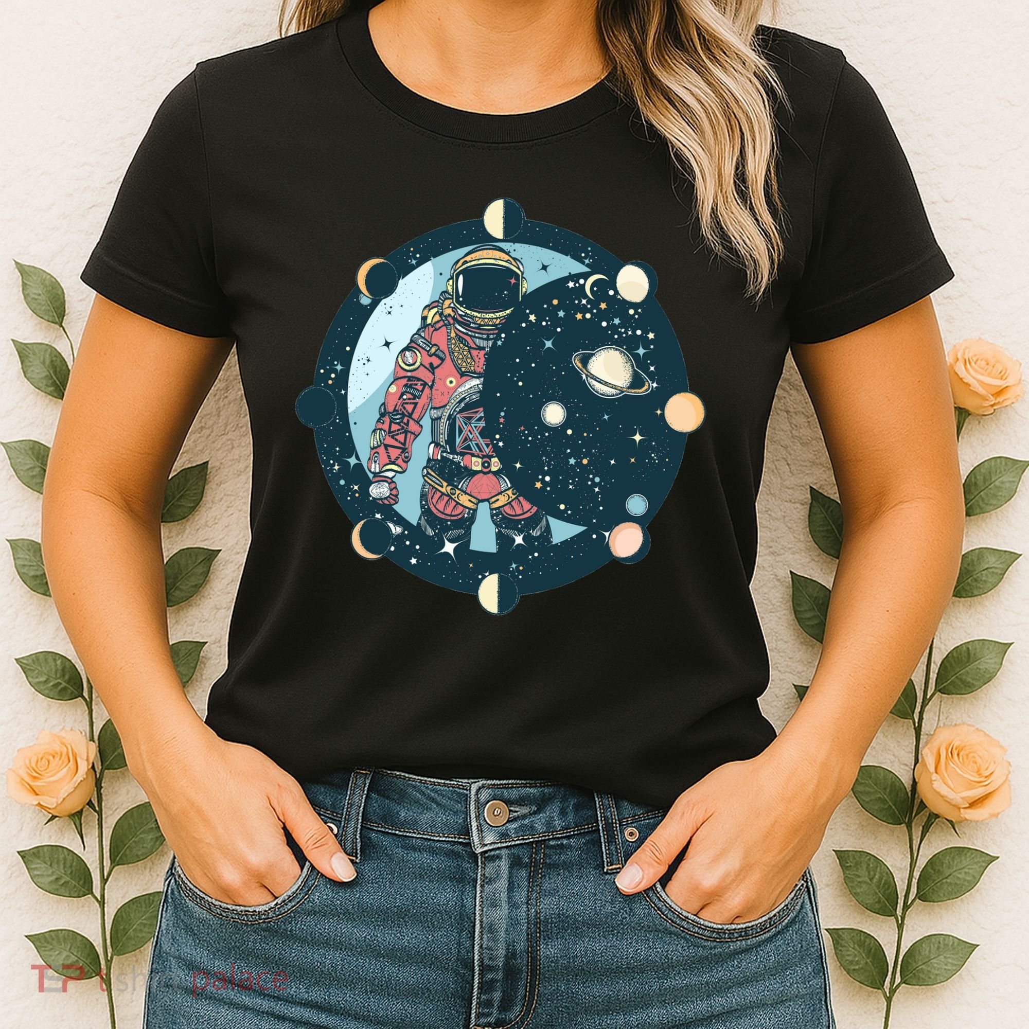 Spaceman Moon Cycle Women's T-Shirt