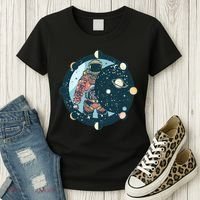 Spaceman Moon Cycle Women's T-Shirt thumb 3