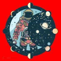Spaceman Moon Cycle Santa Hat thumb 1