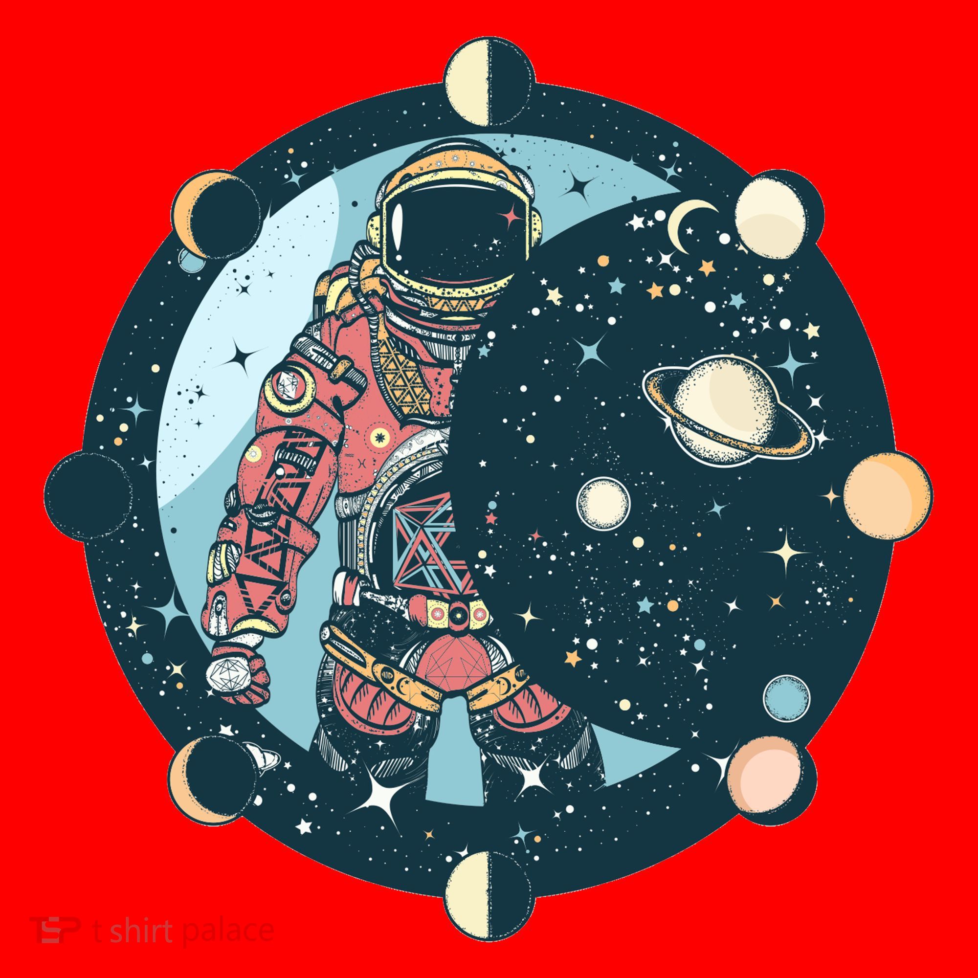 Spaceman Moon Cycle Santa Hat