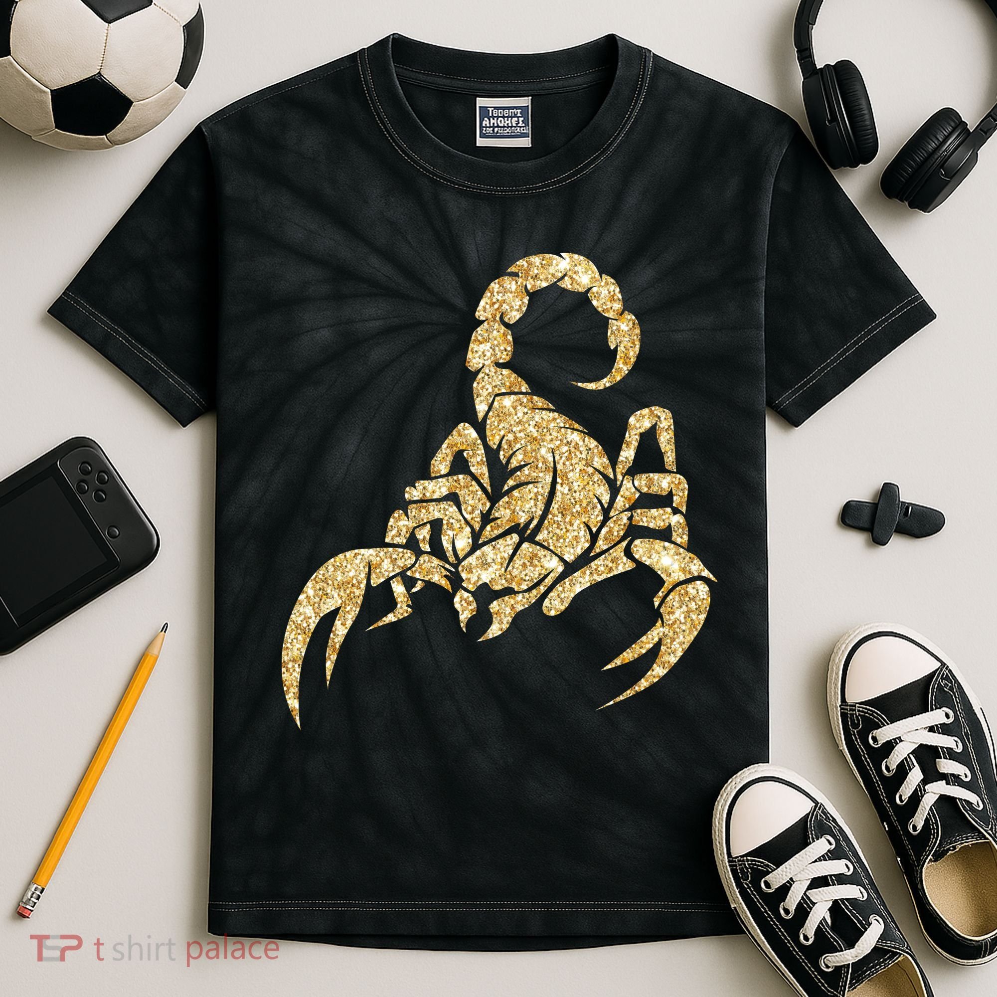 Sparkly Scorpion  Kids Tie-Dye T-Shirt