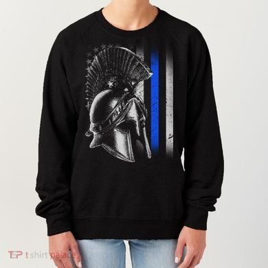 Spartan Police Blue Thin Line Flag Women's Sweatshirt