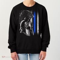 Spartan Police Blue Thin Line Flag Women's Sweatshirt thumb 0