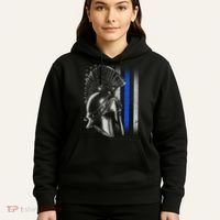 Spartan Police Blue Thin Line Flag Hoodie thumb 5