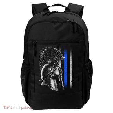 Spartan Police Blue Thin Line Flag Backpack