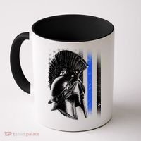 Spartan Police Blue Thin Line Flag Coffee Mug thumb 0