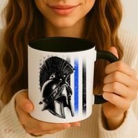 Spartan Police Blue Thin Line Flag Coffee Mug thumb 3