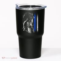 Spartan Police Blue Thin Line Flag Tumbler thumb 0