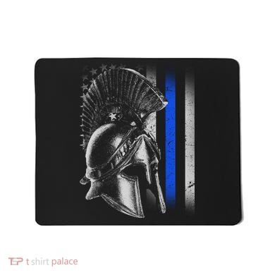 Spartan Police Blue Thin Line Flag Mousepad