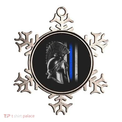 Spartan Police Blue Thin Line Flag Ornament