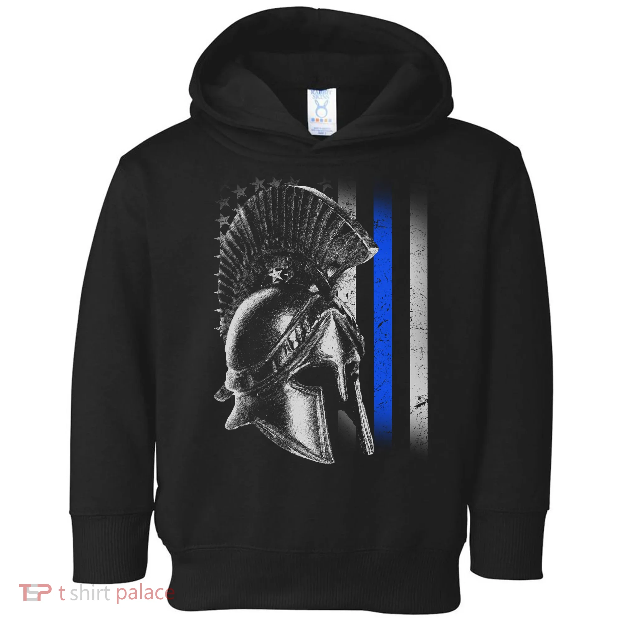 Spartan Police Blue Thin Line Flag Toddler Hoodie