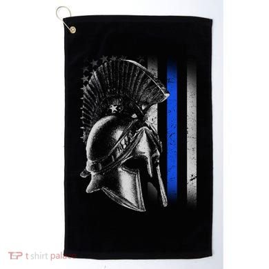 Spartan Police Blue Thin Line Flag Golf Towel