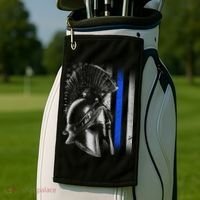 Spartan Police Blue Thin Line Flag Golf Towel thumb 2