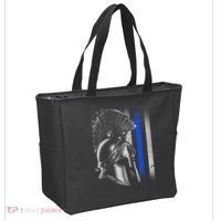 Spartan Police Blue Thin Line Flag Tote Bag thumb 2