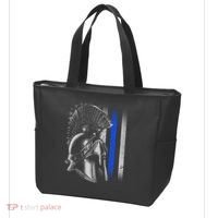 Spartan Police Blue Thin Line Flag Tote Bag thumb 3