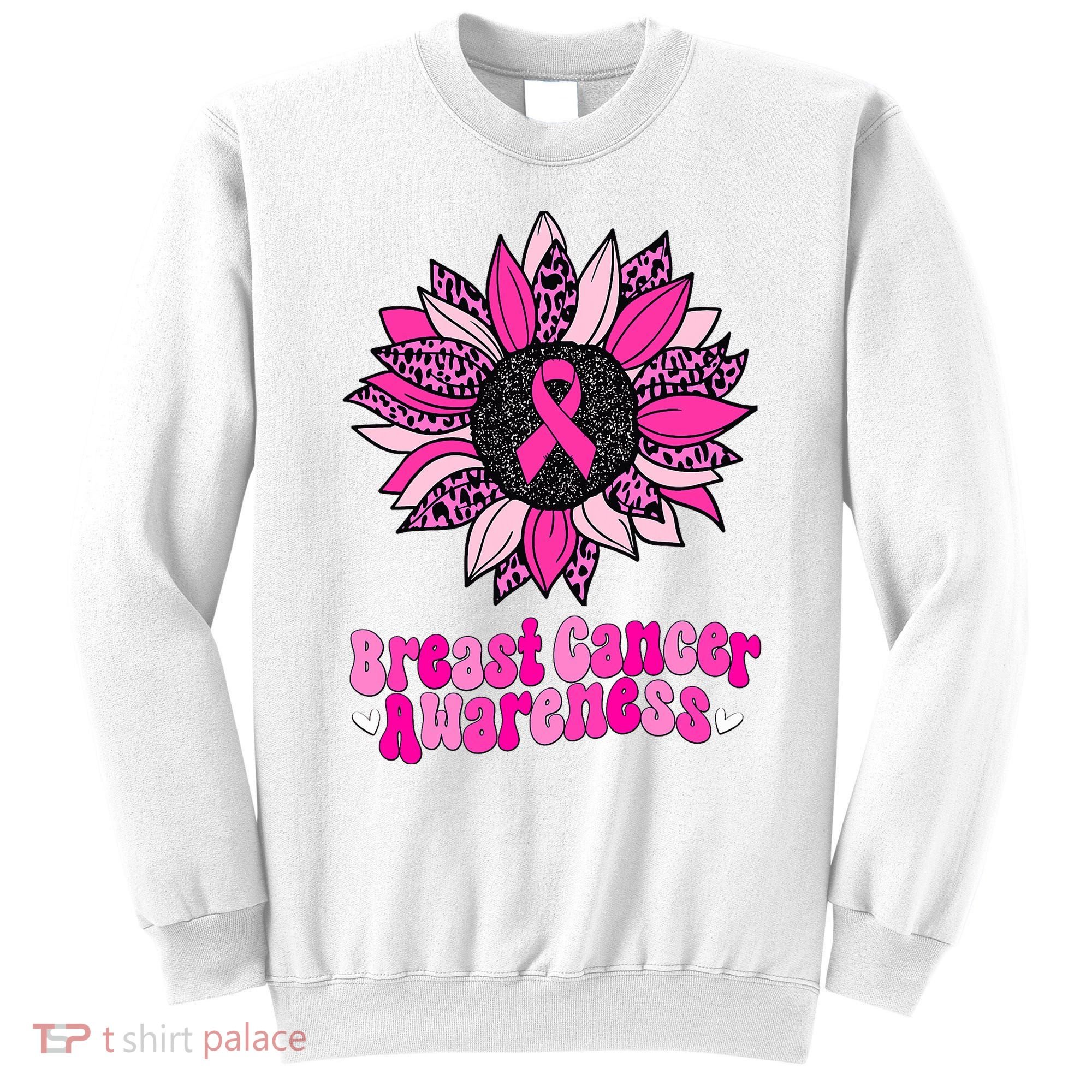 Sunflower Pink Breast Cancer Awareness Cancer Warrior Sweatshirt